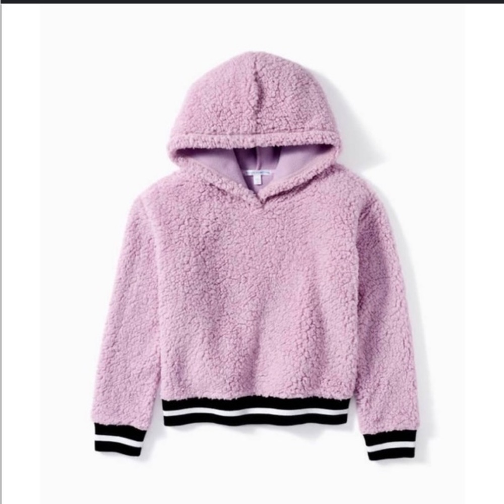 Rockets of Awesome Lilac Sherpa Hoodie purple fuzzy comfortable size 12 EUC